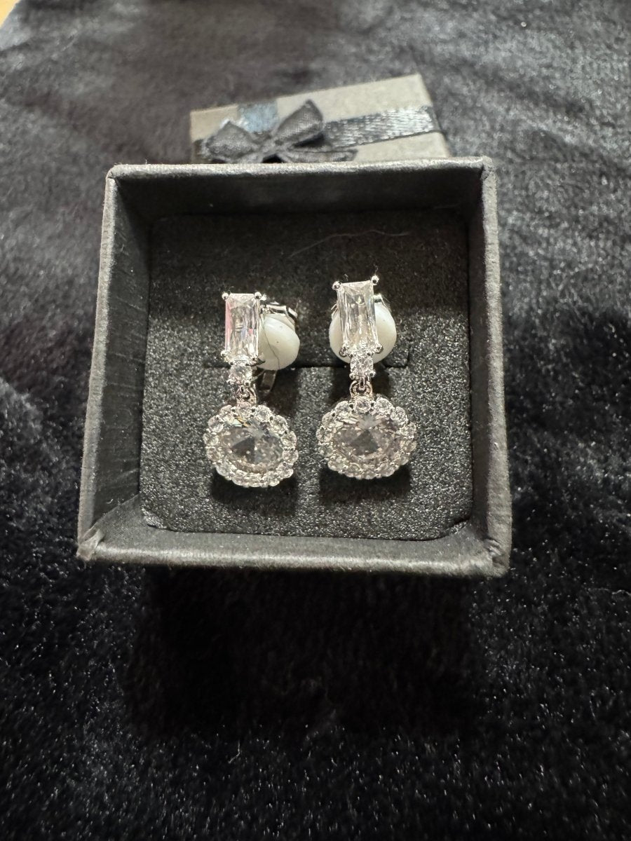 Clip on circle drop earrings