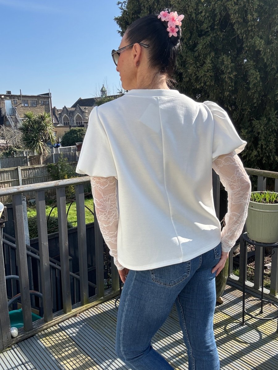 Lace sleeve top
