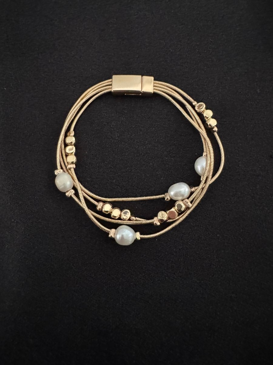 Pearl chain stack bracelet