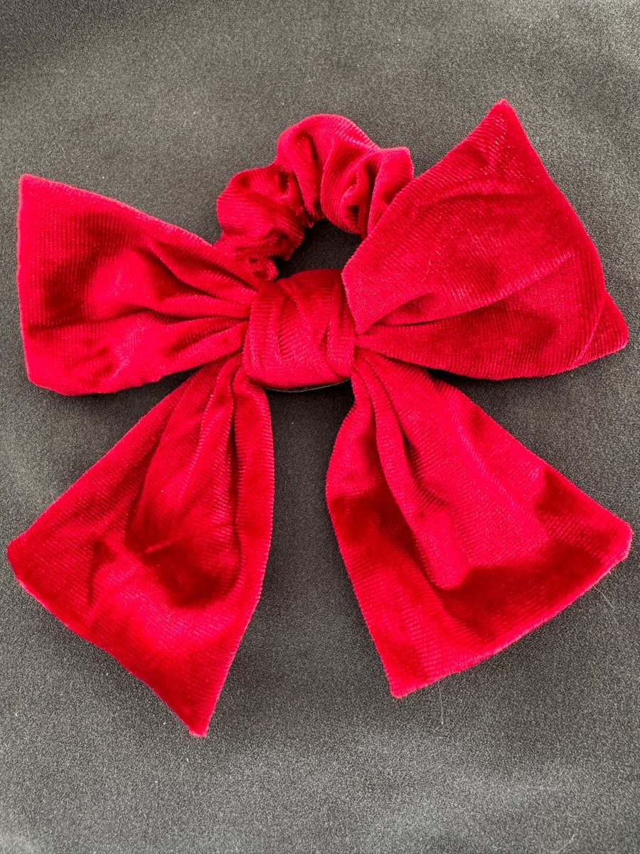 Scrunched velvet bow
