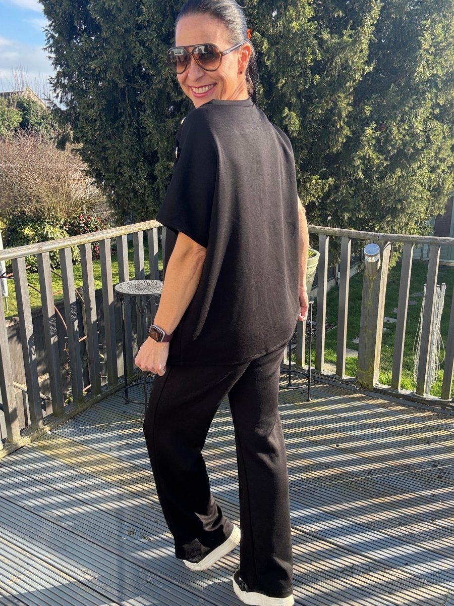 Short sleeve button lounge set