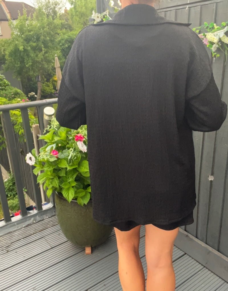 Black 3 piece short set