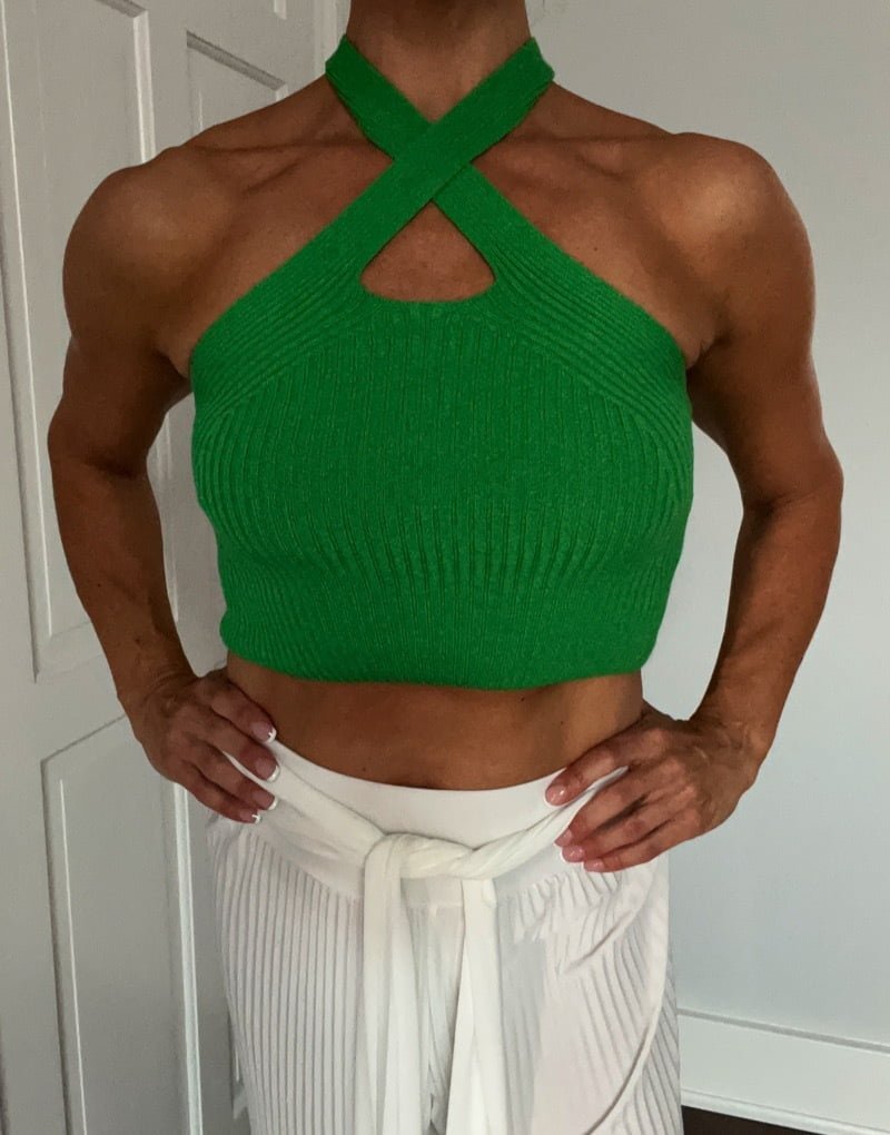 Cross over crop top