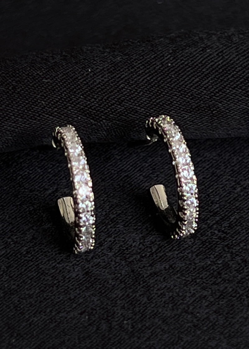 Diamanté hoop earrings.