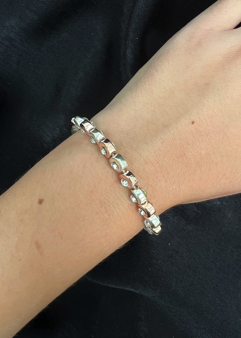 Jewelled draw string bracelet