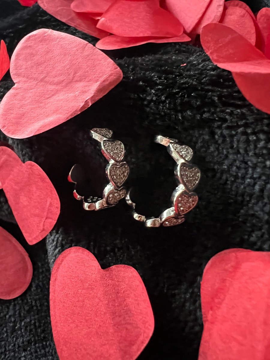 Looped heart earrings