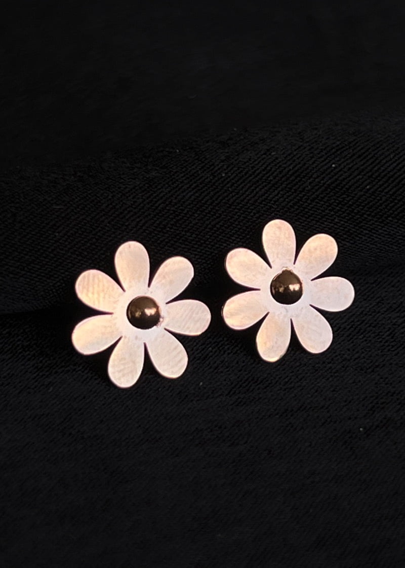 Mirror flower earrings