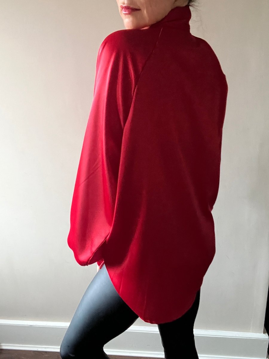 Red tie blouse