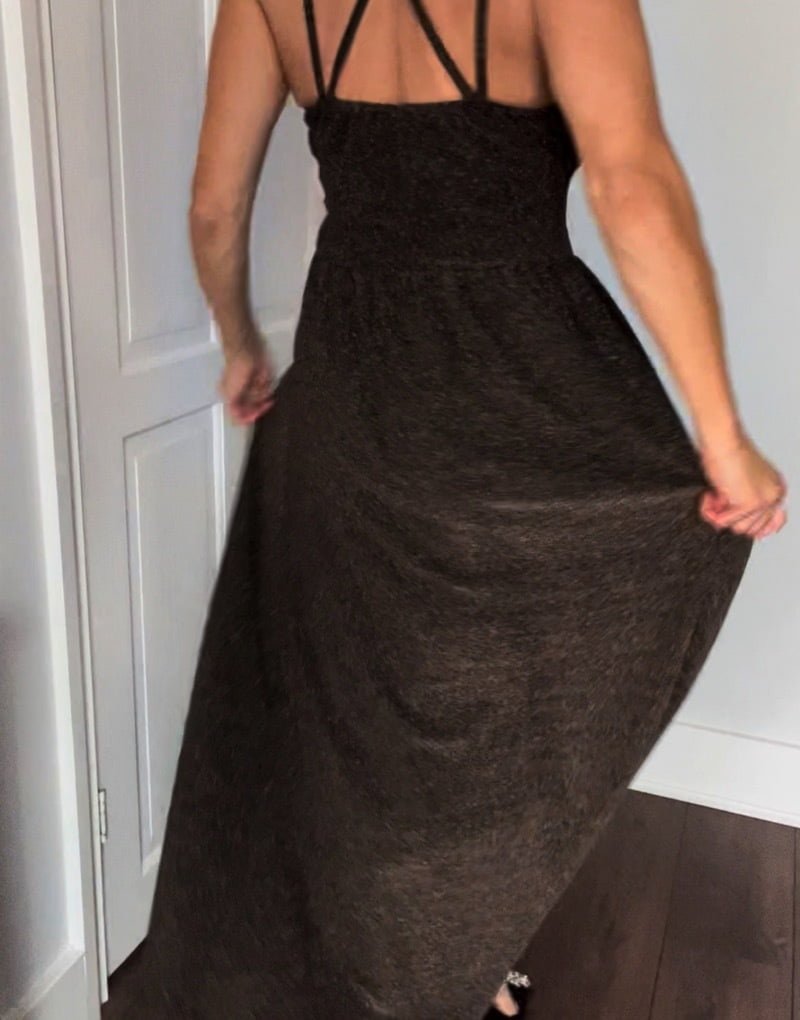 Strappy Black/Gold sparkle dress