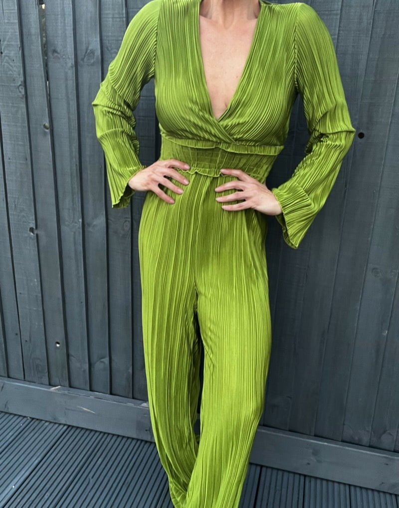 The pleated lime playsuit