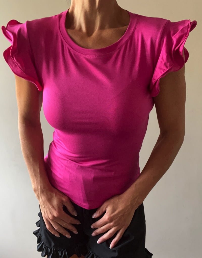 The T-Shirt with ruffled capped sleeves