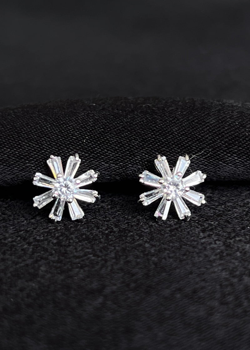 thin flower earrings
