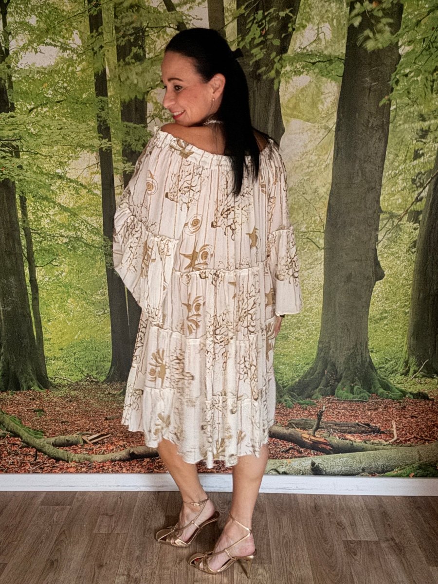 Beaded Bardot summer dress