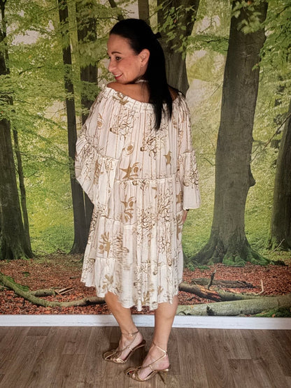 Beaded Bardot summer dress
