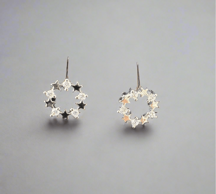 Circle star earrings
