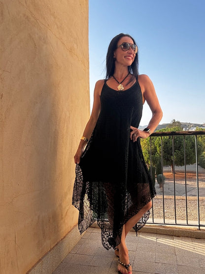 Crochet waterfall dress