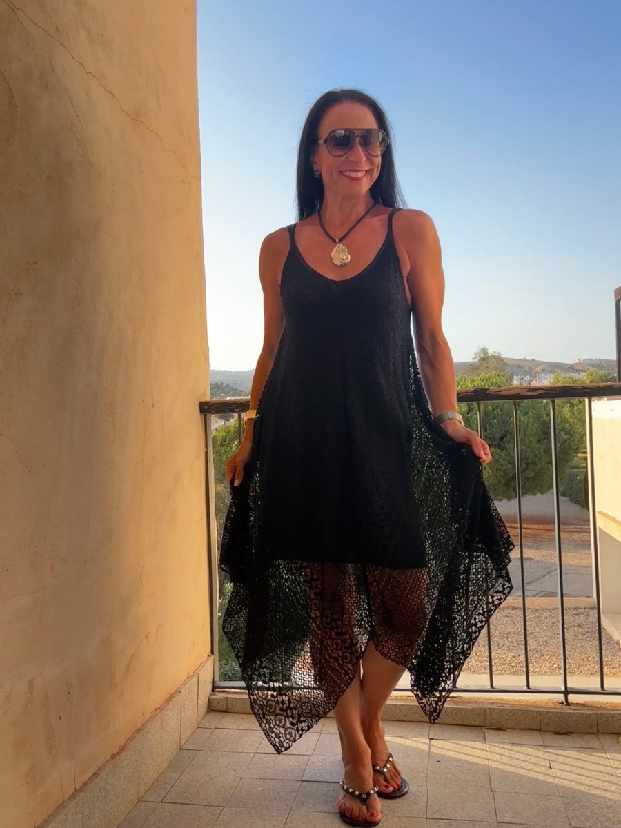 Crochet waterfall dress