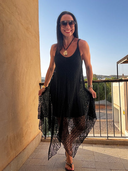 Crochet waterfall dress