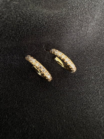 Diamanté hoop earrings.