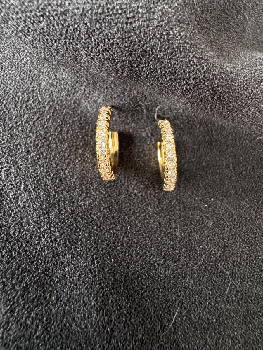 Diamanté hoop earrings.