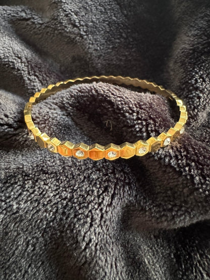 Diamond hexagon hinge bracelet