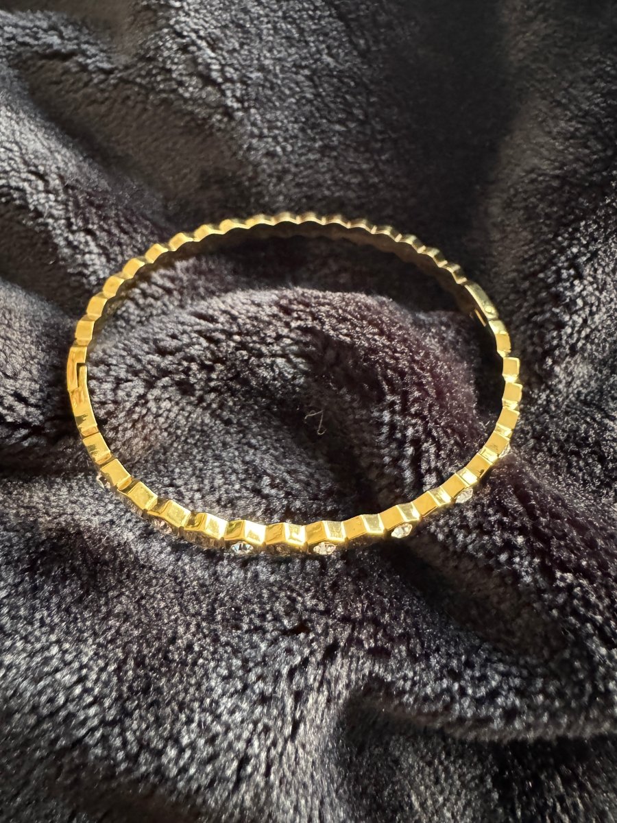 Diamond hexagon hinge bracelet