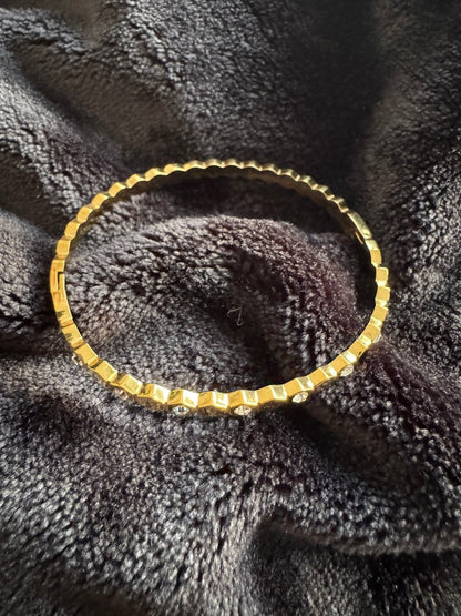 Diamond hexagon hinge bracelet