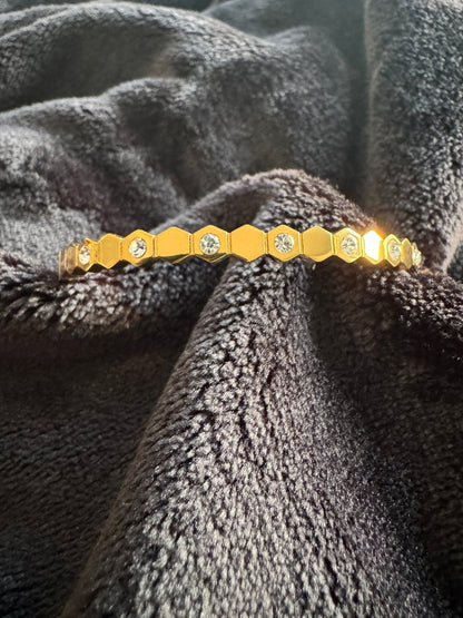 Diamond hexagon hinge bracelet