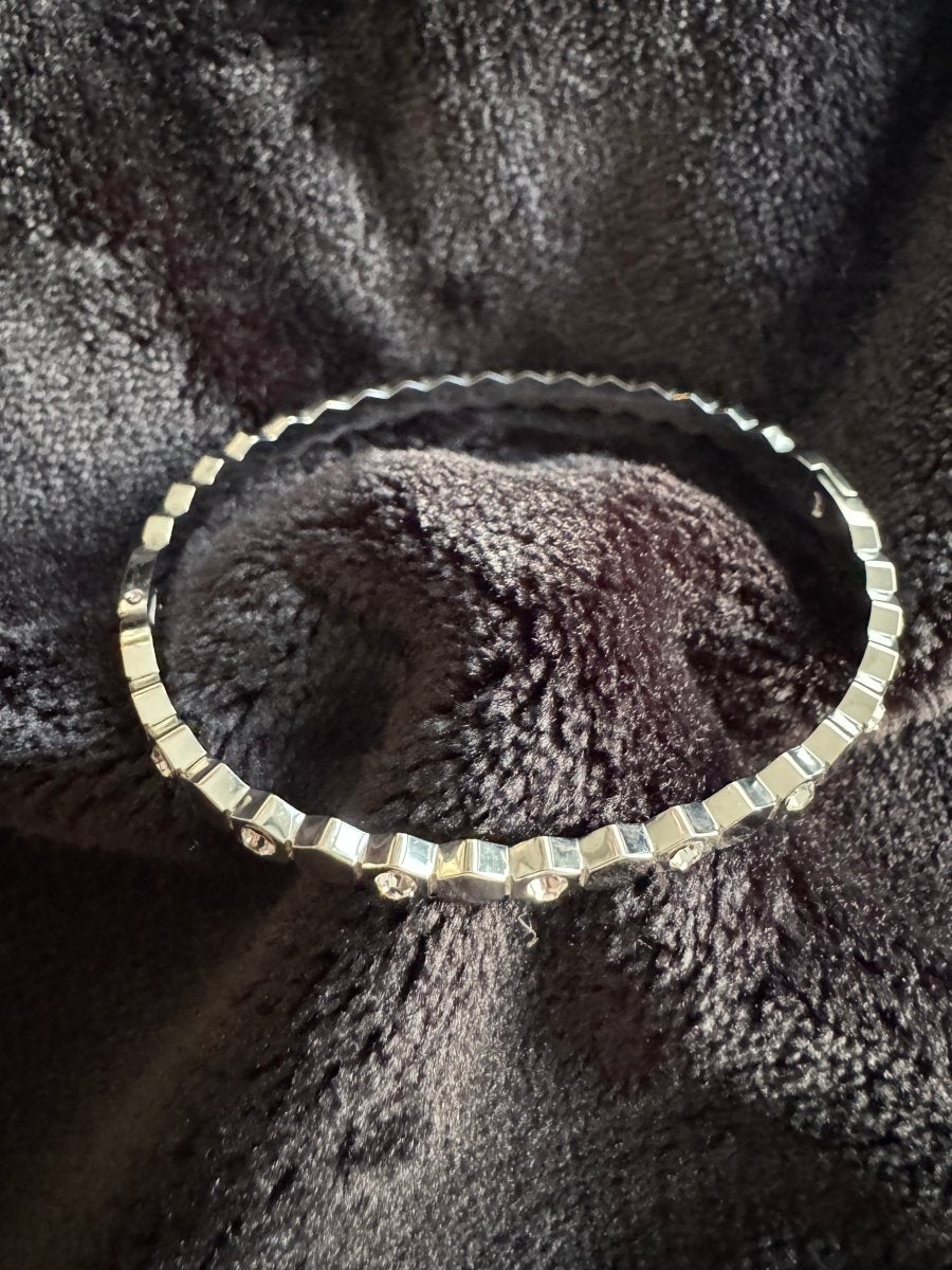 Diamond hexagon hinge bracelet