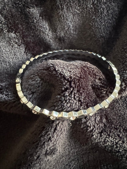 Diamond hexagon hinge bracelet