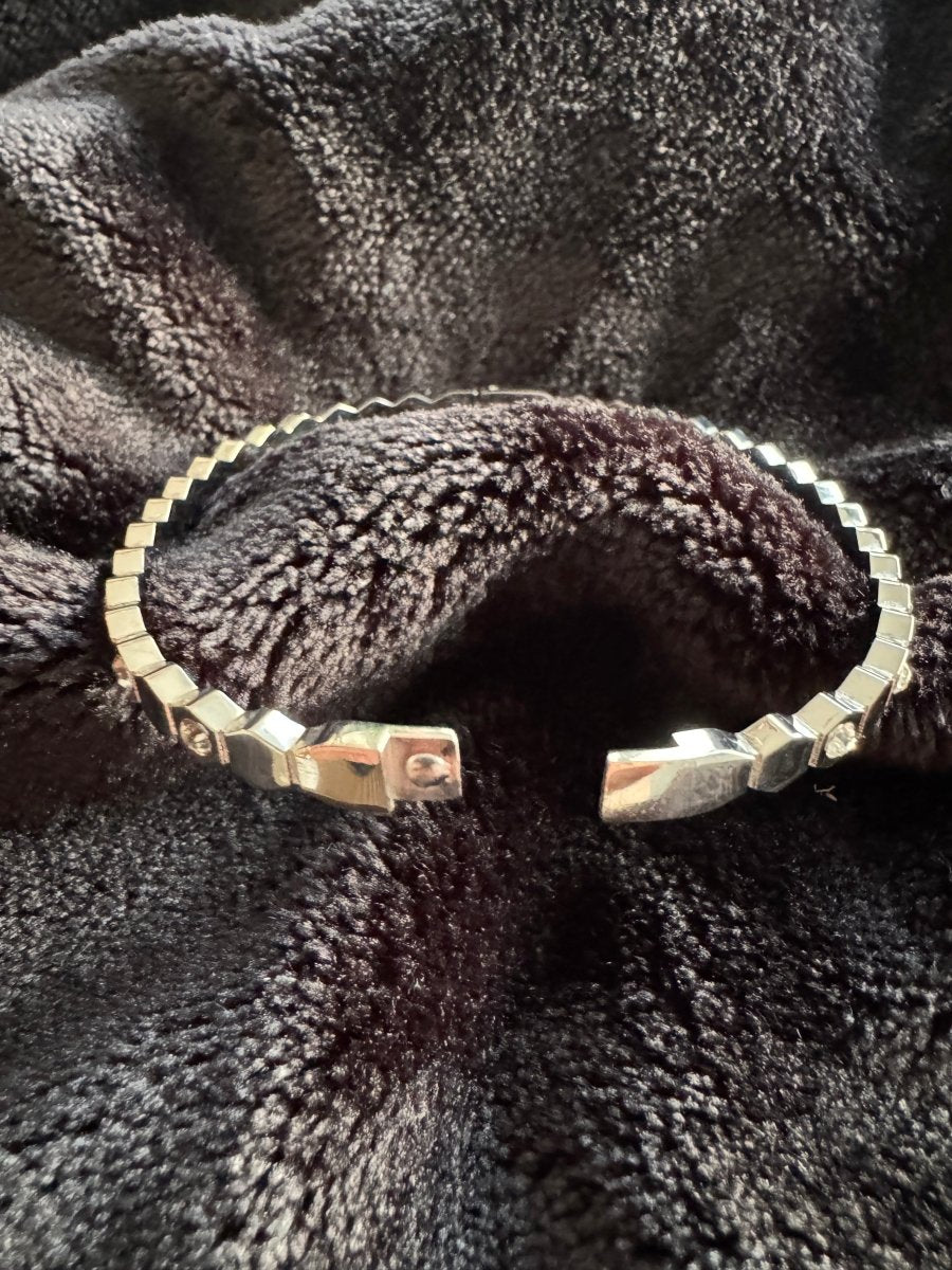 Diamond hexagon hinge bracelet