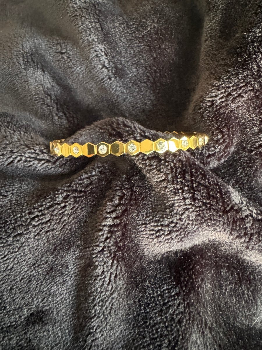 Diamond hexagon hinge bracelet