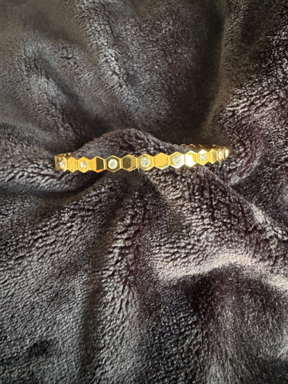 Diamond hexagon hinge bracelet