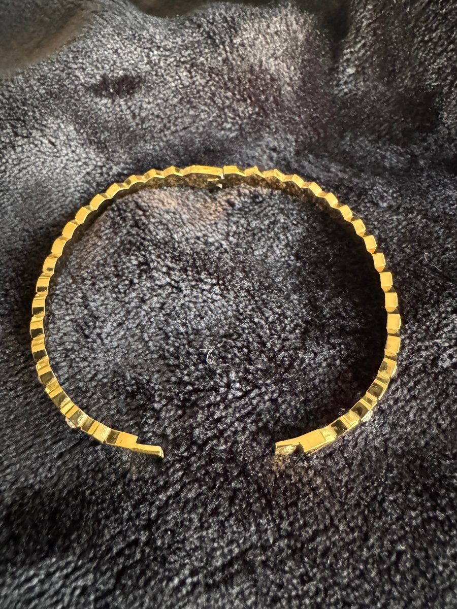 Diamond hexagon hinge bracelet