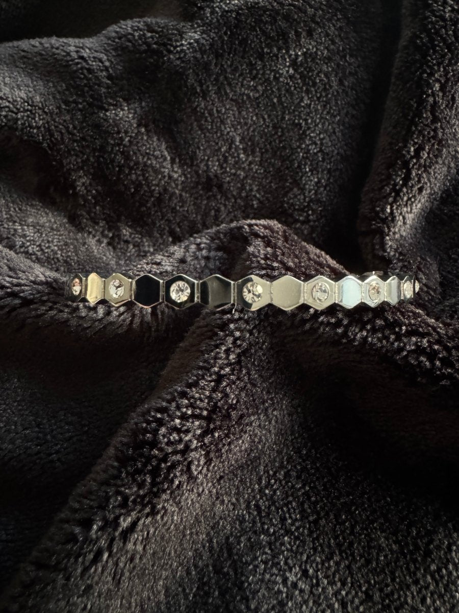 Diamond hexagon hinge bracelet