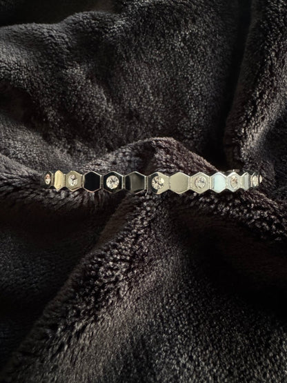 Diamond hexagon hinge bracelet