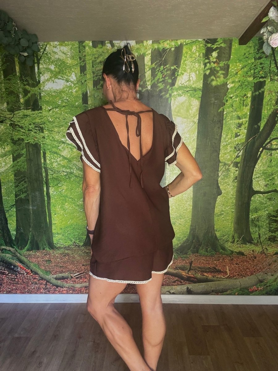 Frill palm shorts set