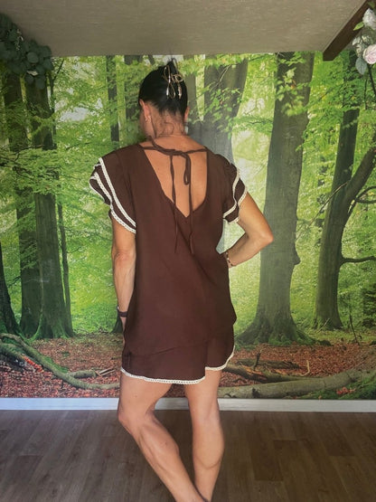 Frill palm shorts set