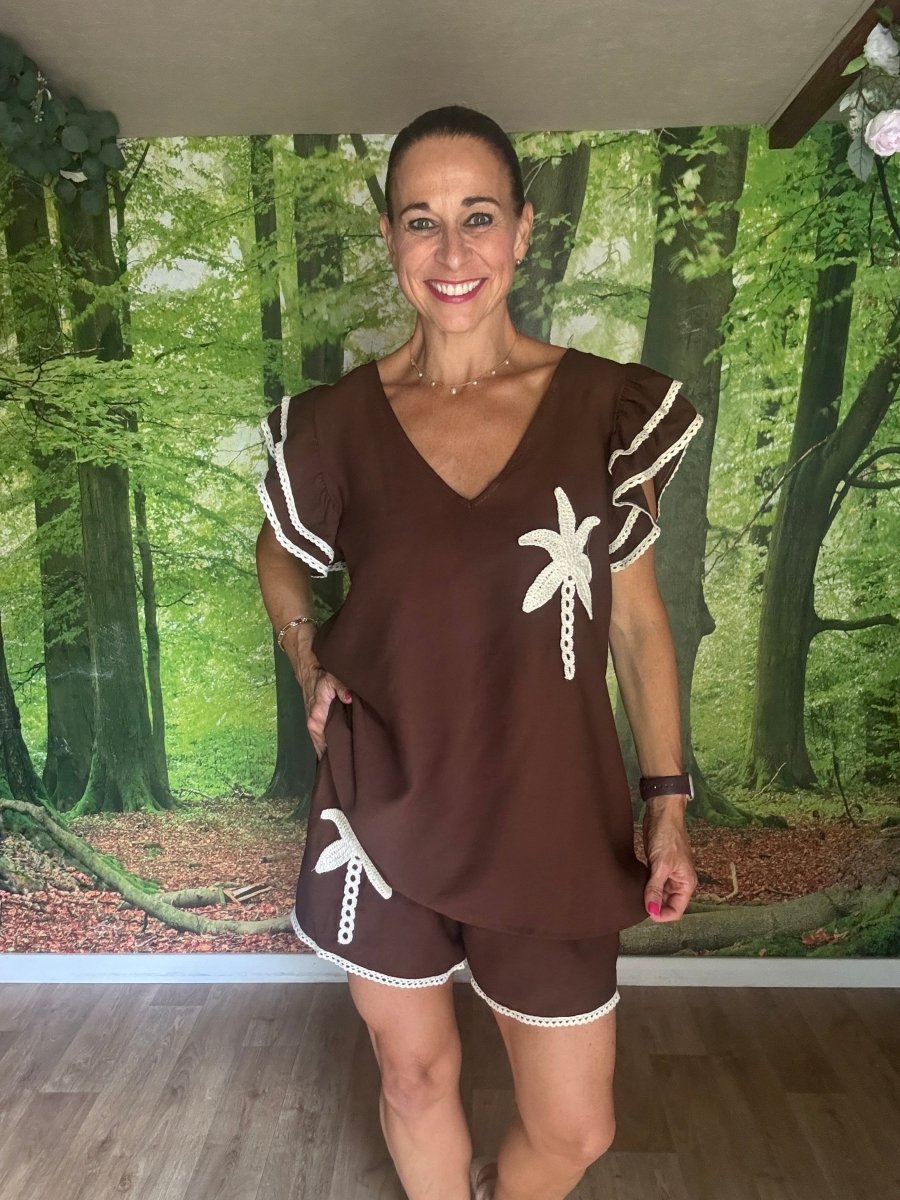 Frill palm shorts set