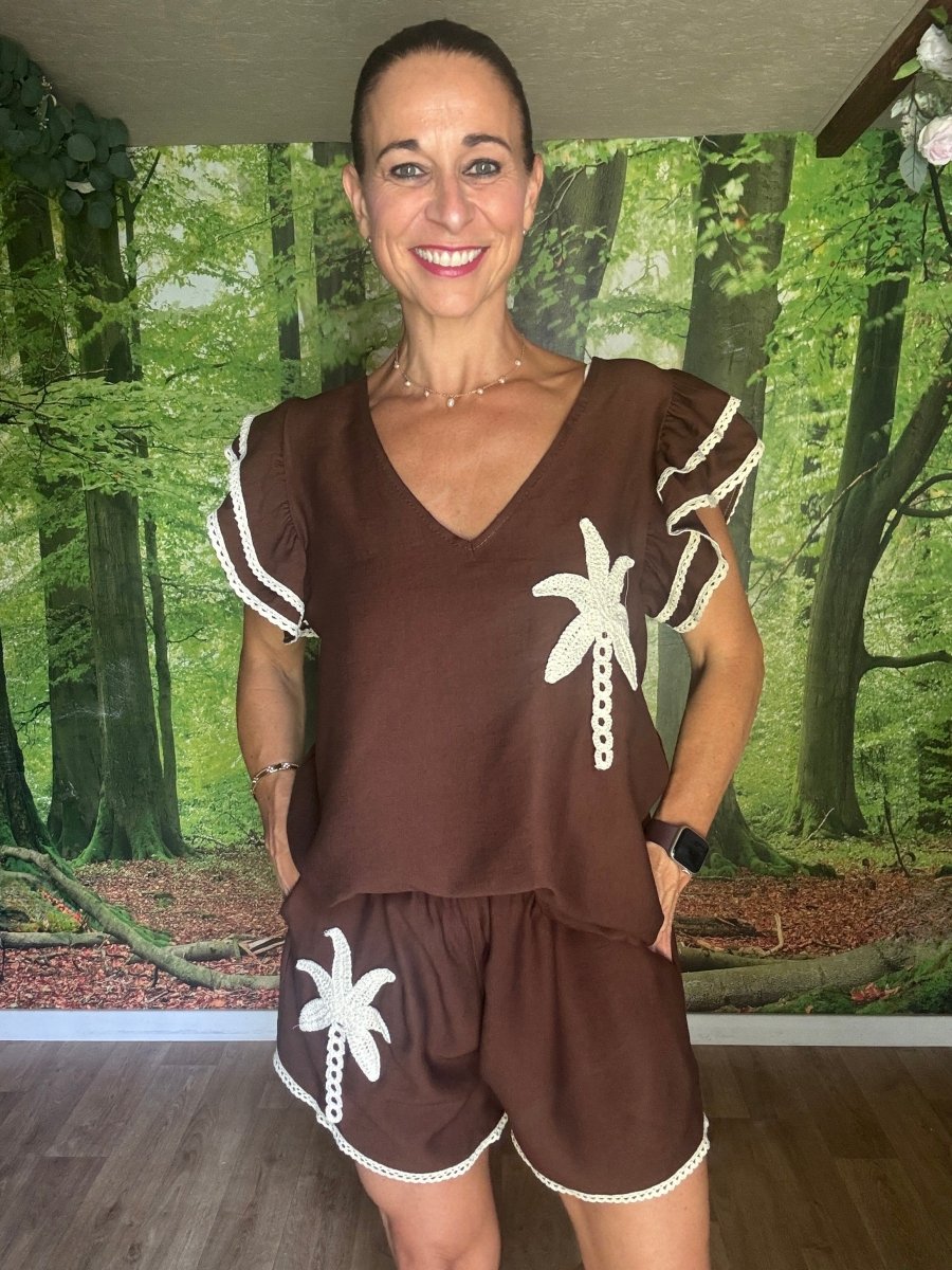 Frill palm shorts set