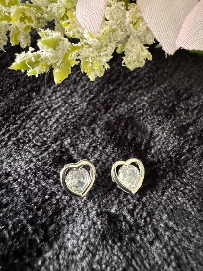 Glass heart earrings