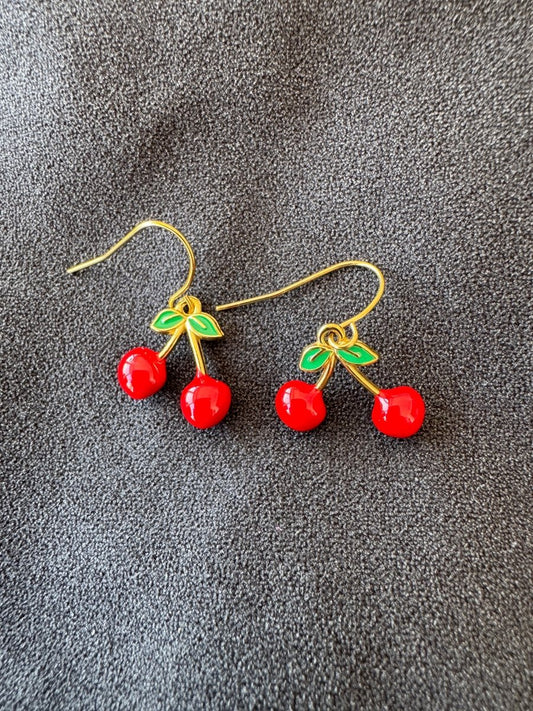 Hook cherry earrings