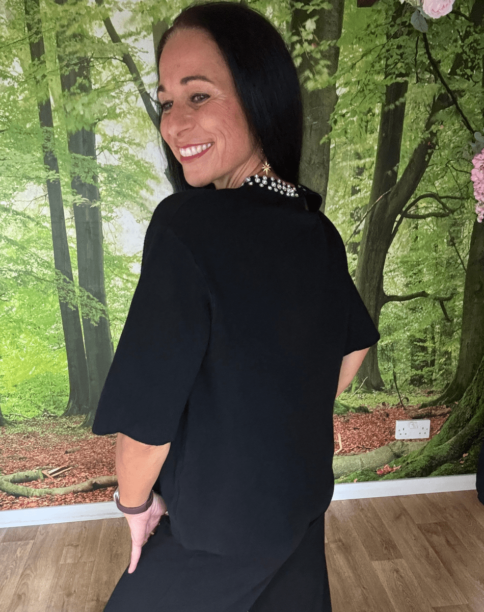 Jewelled collar jumper