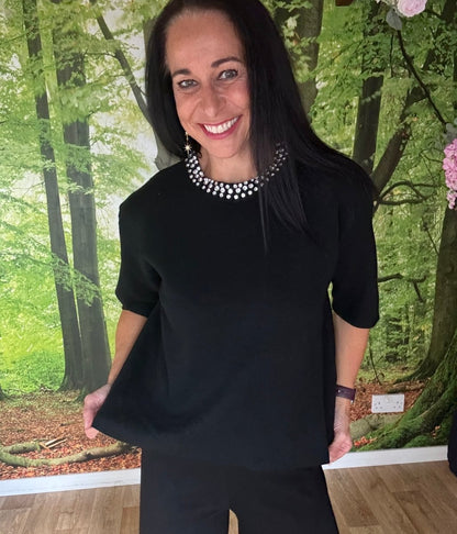 Jewelled collar jumper