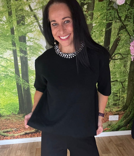 Jewelled collar jumper