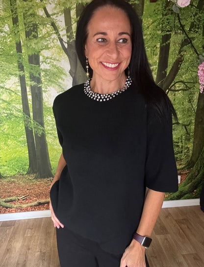 Jewelled collar jumper