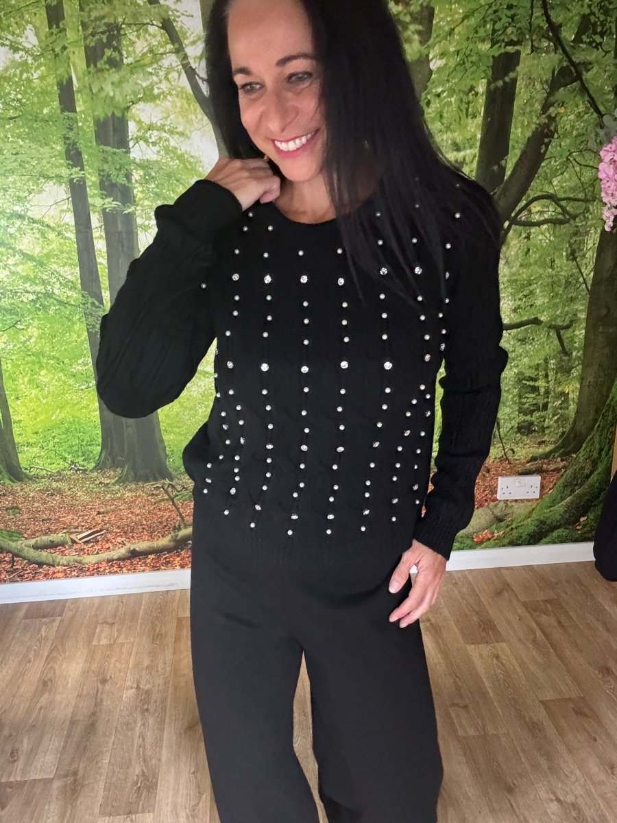 Jewelled crew neck