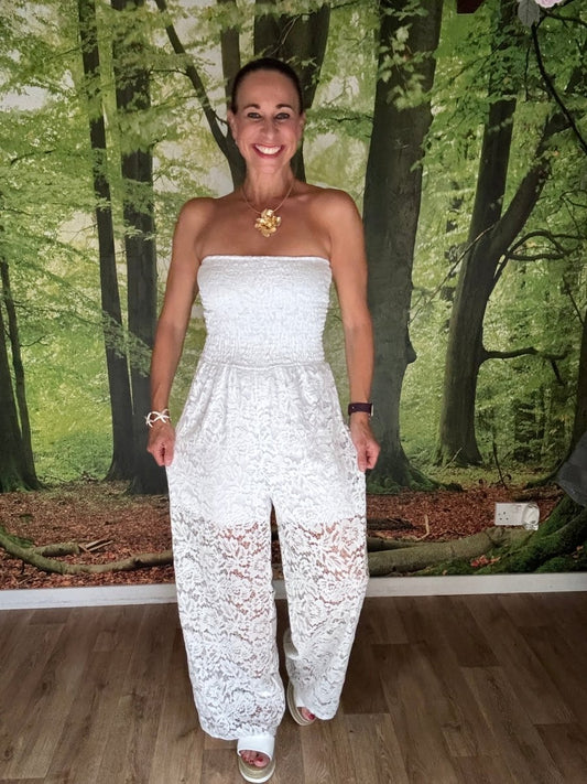 Lace bardot jumpsuit