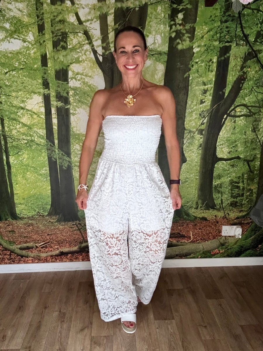 Lace bardot jumpsuit