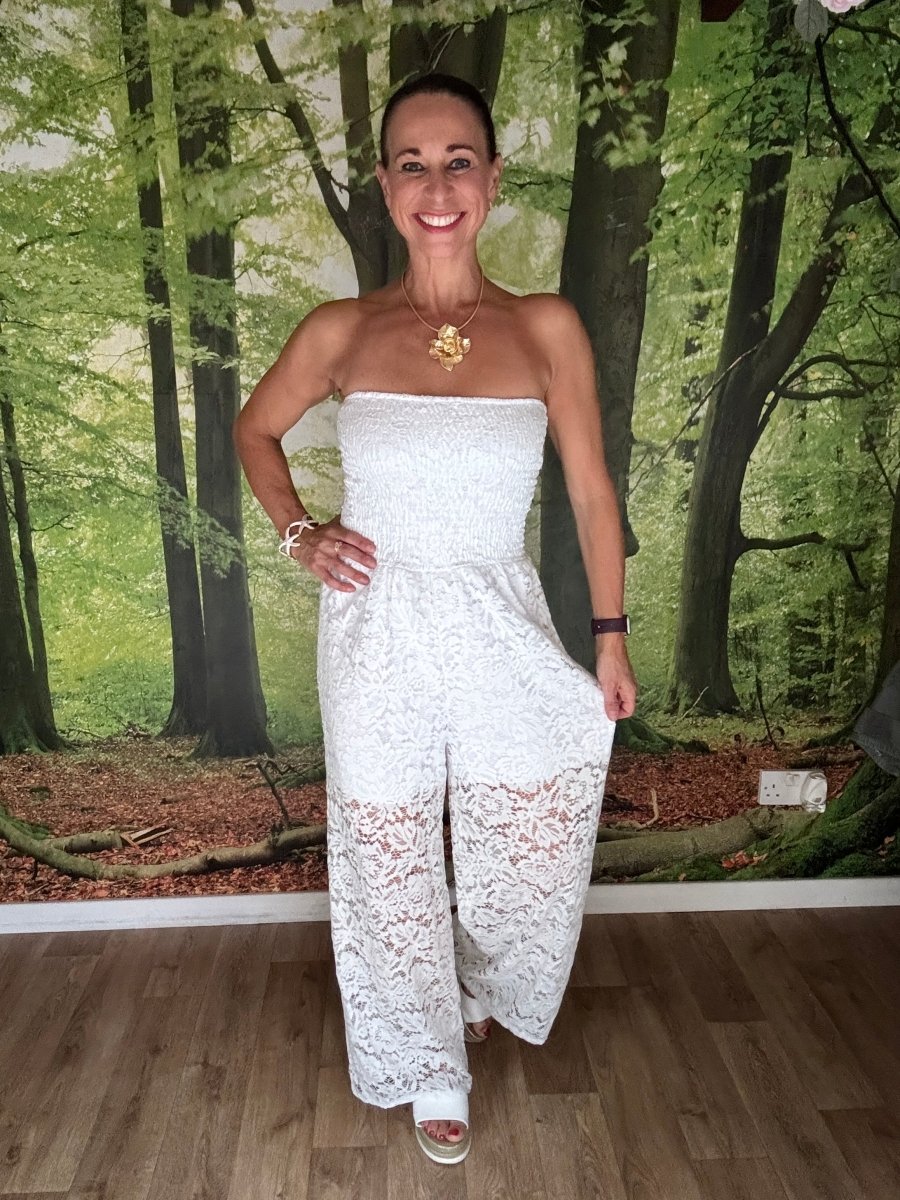 Lace bardot jumpsuit